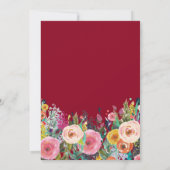 Burgundy Floral 30. Geburtstag Einladung Gold (Rückseite)