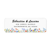 Burgundy Floral | Adressaufkleber (Vorne)