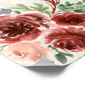 Burgundy Floral Anand Karaj Wedding Welcome Sign Poster (Ecke)