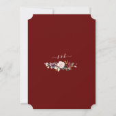 Burgundy Floral Antlers Kalligraphie tun wir noch Einladung (Rückseite)