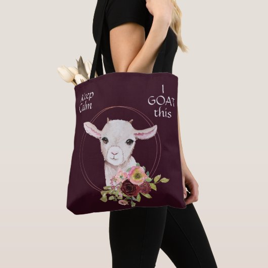 Burgundy Floral Baby Goat Tasche (Von Nahem)