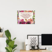 Burgundy Floral Bible Verse Timothy Jugend Poster (Heimbüro)