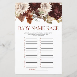 Burgundy Floral Blume Race Baby Shooting Game