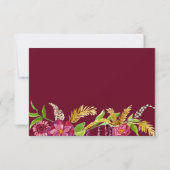 Burgundy Floral BOHO Rustic Wood UAWG Response RSVP Karte (Rückseite)