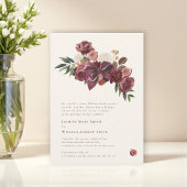 Burgundy Floral Botanical Wedding Invitation Einladung