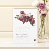 Burgundy Floral Botanical Wedding Invitation Einladung