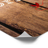 Burgundy Floral Brautparty Begrüßungspposter Poster (Ecke)