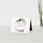 Burgundy Floral Brautparty Danke Karte (Vorderseite)