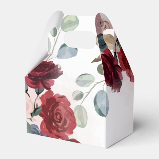 Burgundy Floral Brautparty Personalisiert Geschenkschachtel (Rückseite)
