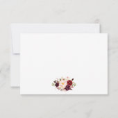 Burgundy Floral Brautparty Tee Party Danke Einladung (Rückseite)