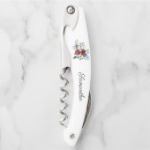 Burgundy Floral Bridesmaid Gastgeschenk Hochzeit Kellnermesser (Vorderseite)