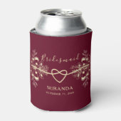 Burgundy Floral Bridesmaid-Geschenk Dosenkühler (Kanne Vorderseite)