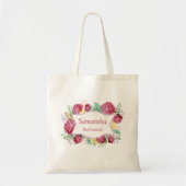 Burgundy Floral Bridesmaid Tragetasche (Vorne)