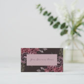 Burgundy Floral Business Card Visitenkarte (Stehend Vorderseite)