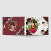 Burgundy Floral Charro Boots Quinceanera Foto Gästebuch (Voll)