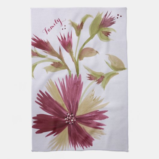 Burgundy Floral Designer Handtuch (Vertikal)