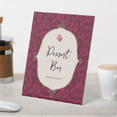 Burgundy Floral Dessert Bar Sockelschild (In SItu)