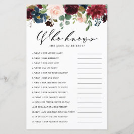 Burgundy Floral, die Mama kennt das beste Duschspi