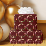 Burgundy Floral Elegant Peony Monogram Wedding Geschenkpapier<br><div class="desc">Schönes bordeauxrotes Hochzeitspapier mit einer wunderschönen Blume aus Wasserfarben mit Karikaturen,  in denen die Namen der Ehepaare personalisiert sind. Eine elegante Hochzeitsverpackung für einen Herbsttag.</div>