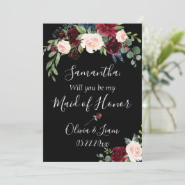 Burgundy Floral Elegant Rustikal sein meine Trauze Einladung