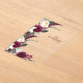 Burgundy Floral Elegant Wedding Acryleinladungen (Ablage )