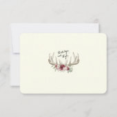 Burgundy Floral Elegant Woodland Wedding Response RSVP Karte (Rückseite)