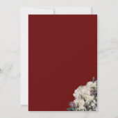 Burgundy Floral Elegante Hochzeit Einladung (Rückseite)