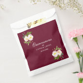 Burgundy Floral Elegante Quinceanera Gefallen Beut Geschenktütchen (Versiegelt)