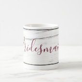 Burgundy Floral Elegante Rustikale Brautjungfrau Kaffeetasse (Mittel)