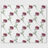 Burgundy Floral Elegante Rustikale Einfache Hochze Geschenkpapier (Flach)