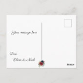 Burgundy Floral Elegante Wasserfarbe Vielen Dank Postkarte (Rückseite)