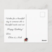 Burgundy Floral Elegantes Wasserfarben Budget Gebu Postkarte (Rückseite)