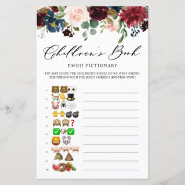 Burgundy Floral Emoji Pictionary Baby Shooting Gam