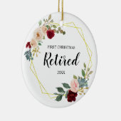 Burgundy Floral First Christmas Retired Ornament (Rechts)
