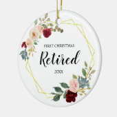 Burgundy Floral First Christmas Retired Ornament (Links)