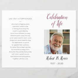 Burgundy Floral Foto Feier des Lebensprogramms