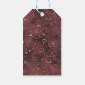 Burgundy Floral Gastgeschenk Hochzeit Geschenkanhänger (Rückseite)
