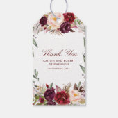 Burgundy Floral Geschenkanhänger (Vorderseite)