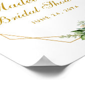 Burgundy Floral Gold Boho Brautparty Willkommen Poster (Ecke)