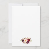 Burgundy Floral Gold Brautparty Brunch Einladung G (Rückseite)