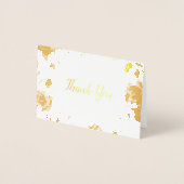 Burgundy Floral Gold Foil Hochzeit Vielen Dank Hin Folienkarte (Vorderseite)