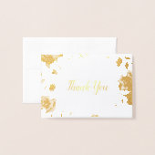 Burgundy Floral Gold Foil Hochzeit Vielen Dank Hin Folienkarte (Vorderseite mit Umschlag)