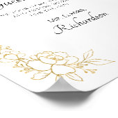 Burgundy Floral Gold Foil Unterschreiben unser Gäs Poster (Ecke)