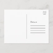 Burgundy Floral Gold Foto Save the Date Postkarte (Rückseite)