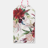 Burgundy Floral Gold Geometric Vielen Dank Geschenkanhänger (Rückseite)