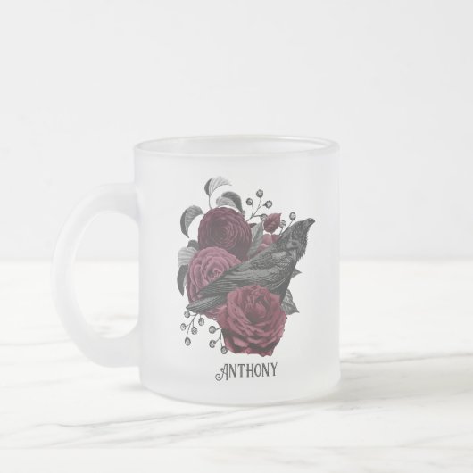 Burgundy Floral Gothic Mattglastasse (Links)