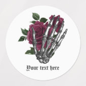 Burgundy Floral Gothic Wedding Etiketten (Design 1)