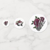 Burgundy Floral Gothic Wedding Konfetti (Vorderseiten)