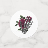 Burgundy Floral Gothic Wedding Konfetti (Klein Vorderseite)
