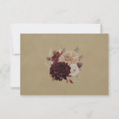 Burgundy Floral Gothic Wedding RSVP Card (Rückseite)